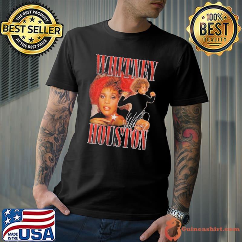 Whitney houston signature singer american shirt