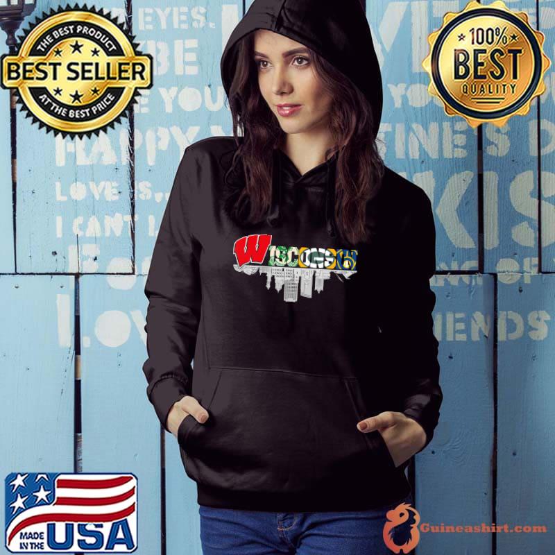 Wisconsin city logo wisconsin and brewers and bucks and packer s Hoodie