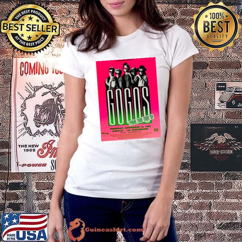 1984 Go Gos Prime Time Tour concert announcement T-Shirt Ladiestee