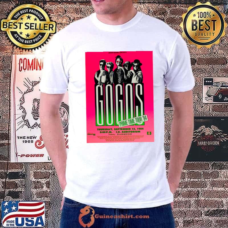 1984 Go Gos Prime Time Tour concert announcement T-Shirt
