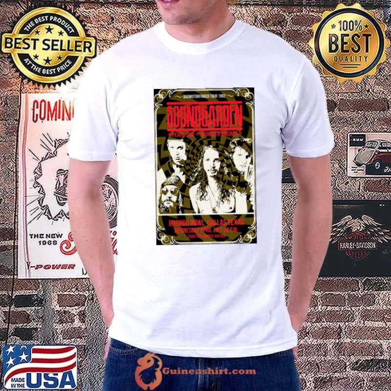 1992 Soundgarden Pearl Jam Monster Magnet Bronco Bowl Dallas Texas concert flyer T-Shirt