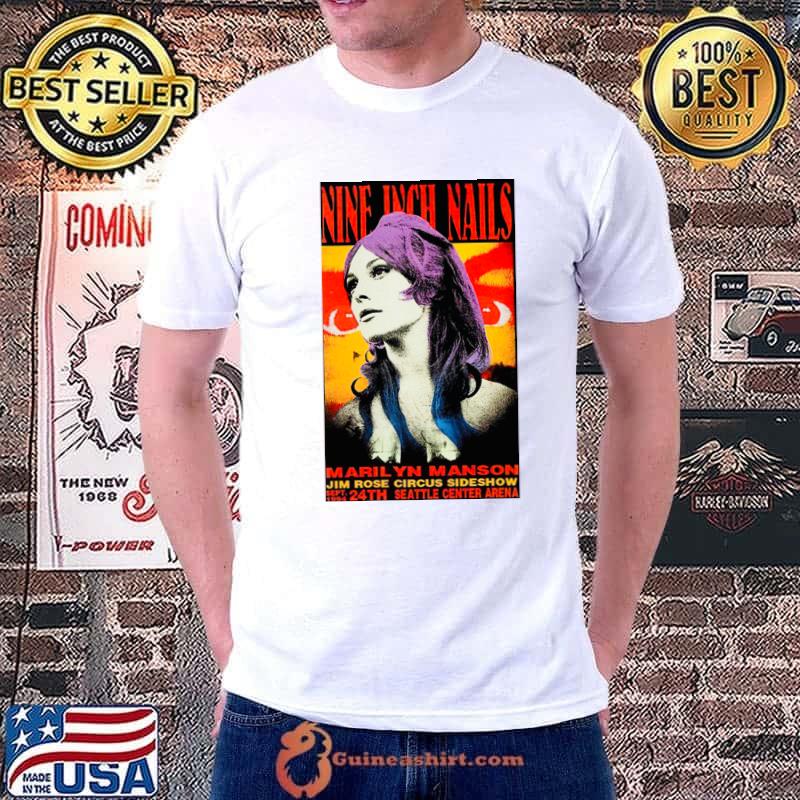 1994 Nine Inch Nails Maril Yn Manson Jim Rose Cirus Sideshow concert flyer T-Shirt