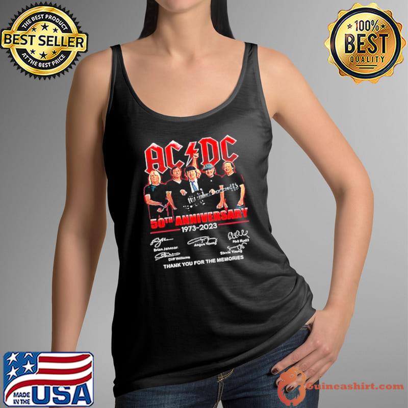 Ac DC 50th anniversary 1973 2023 thank you for the memories signature shirt