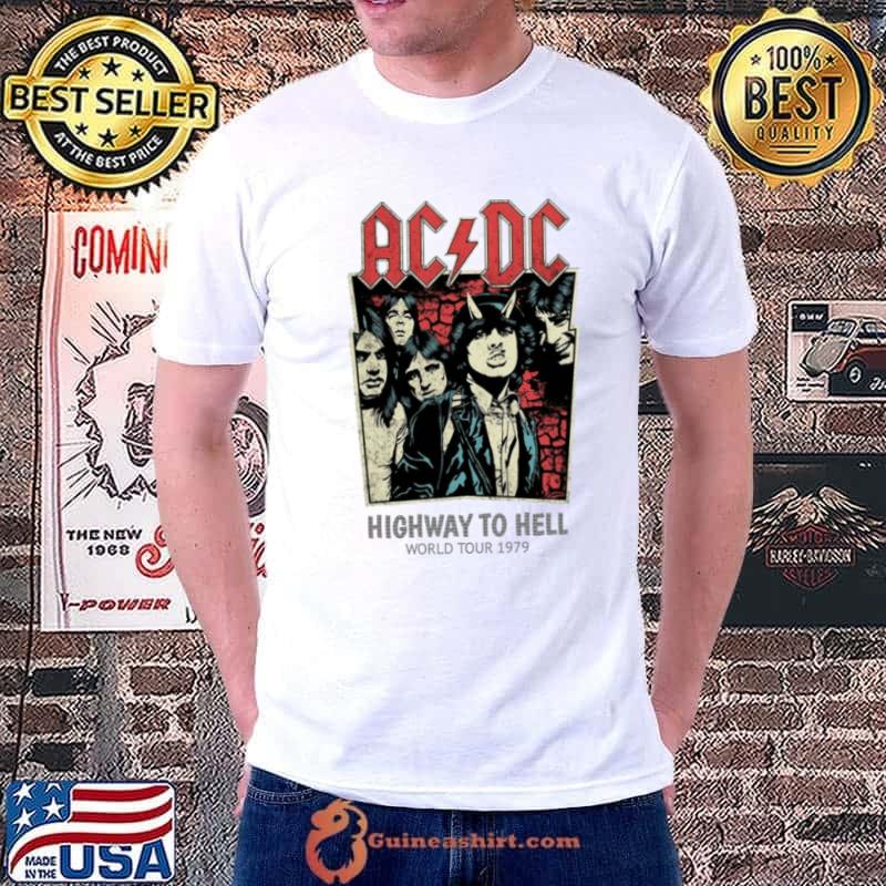AC DC highway to hell world tour 1979 band rock T-Shirt