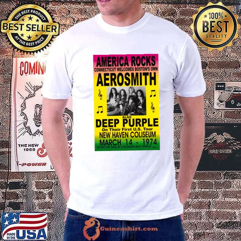 America Rocks Connecticut Welcomes Boston's Own Aerosmith concert T-Shirt