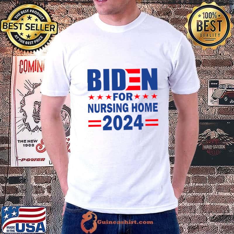 Biden For Nursing Home 2024 Red Star Political T-Shirt