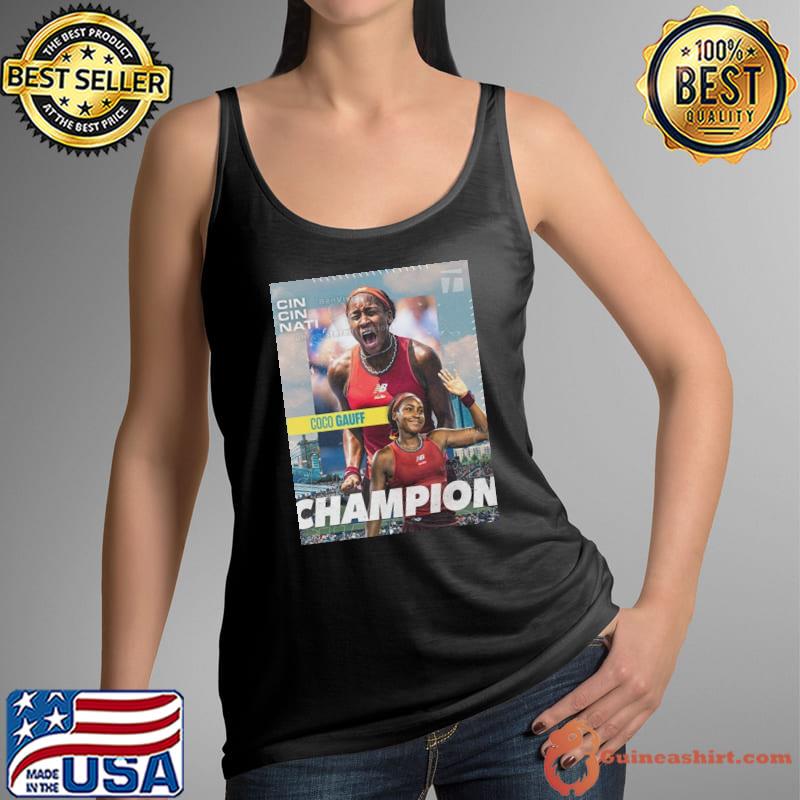 Coco Gauff Is The Champion In Cincinnati Tennis Chanel Shirt (watermarked) Tank Top