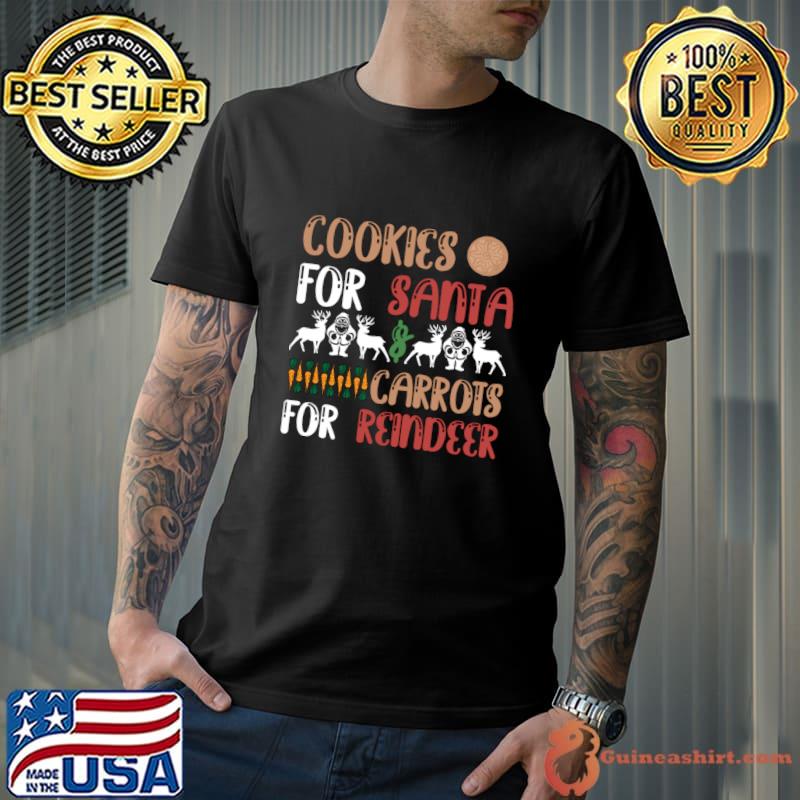 Cookies for Santa and carrots for reindeer Christmas T-Shirt