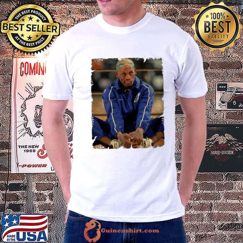 Dennis Rodman in Blue Played With The Denver Nuggets Basketball T-Shirt