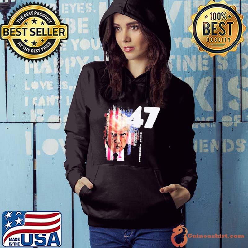 Donald Trump Mugshot Never Surrender American Flag s Hoodie