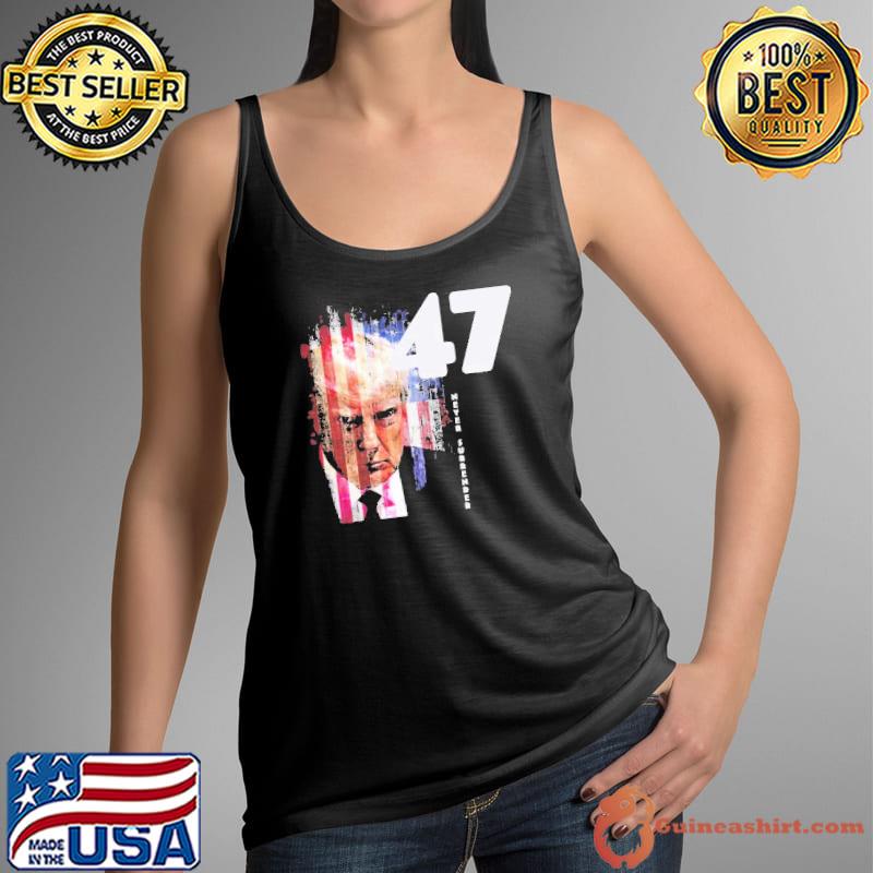 Donald Trump Mugshot Never Surrender American Flag shirt