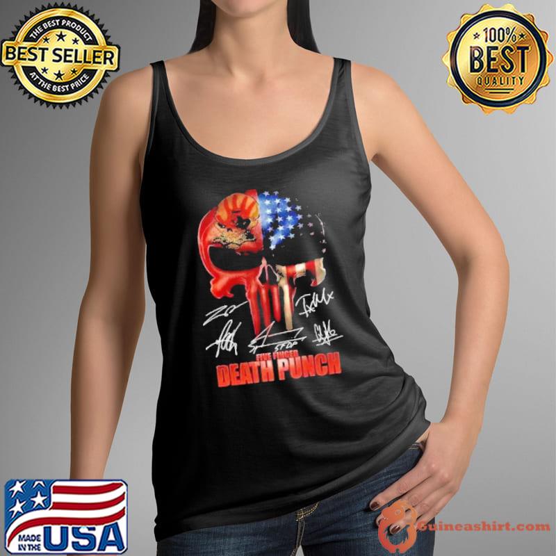 Five Finger Death Punch Punisher American Flag Signature shirt