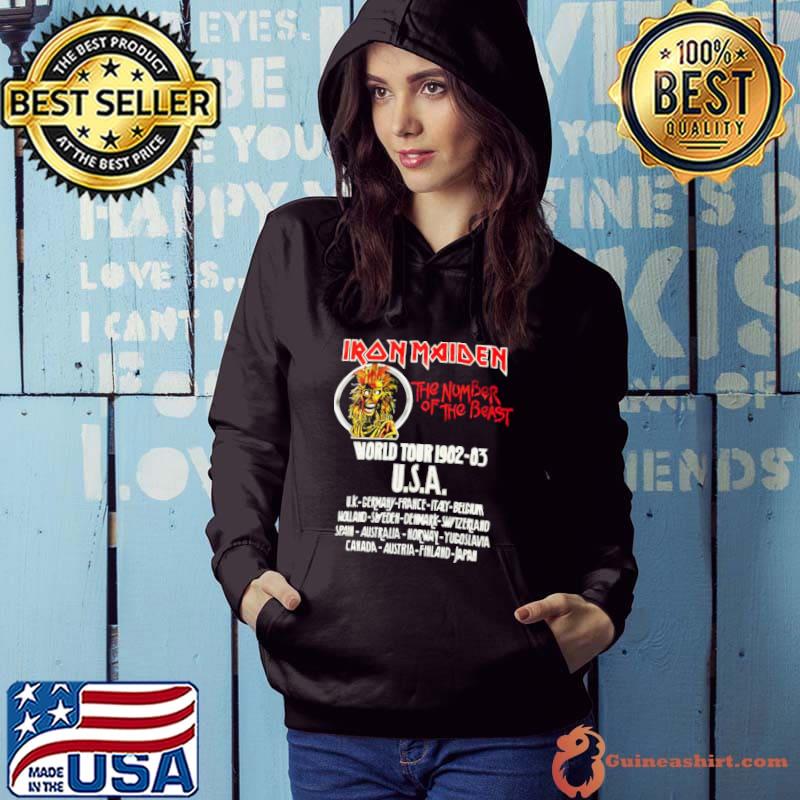 Funny iron Maiden The Number Of The Beast World Tour 1982 89 USA Shirt Hoodie
