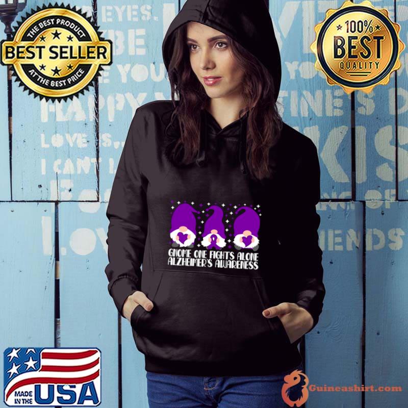 Gnome One Fights Alone Alzheimer's Awareness T-Shirt