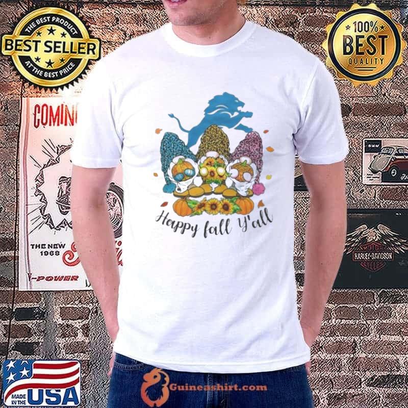 Gnomes Happy Fall Y'All Detroit Lions Shirt - Peanutstee