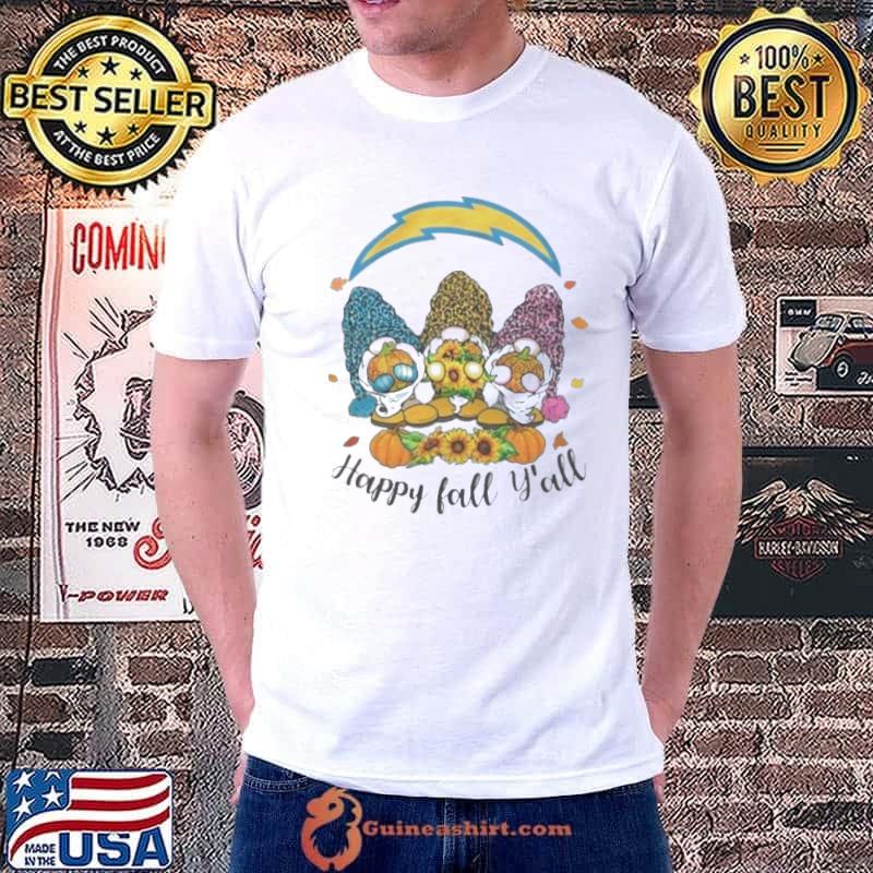 Gnomes Happy Fall Y’all Los Angeles Chargers Shirt