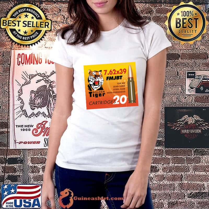 Golden Tiger Cartridges Lead Core Steel Case Ammo T-Shirt Ladiestee