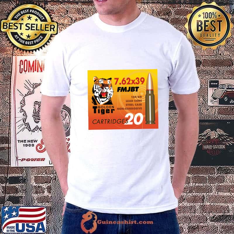 Golden Tiger Cartridges Lead Core Steel Case Ammo T-Shirt