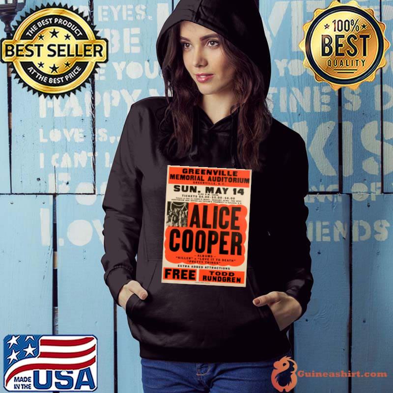 Greenville Memorial Auditorium Alice Cooper Concert announcement T-Shirt