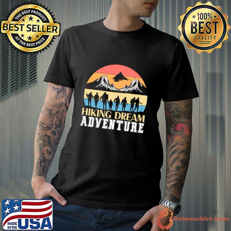 Hiking dream adventure mountain vintage sunset T-Shirt Unisex