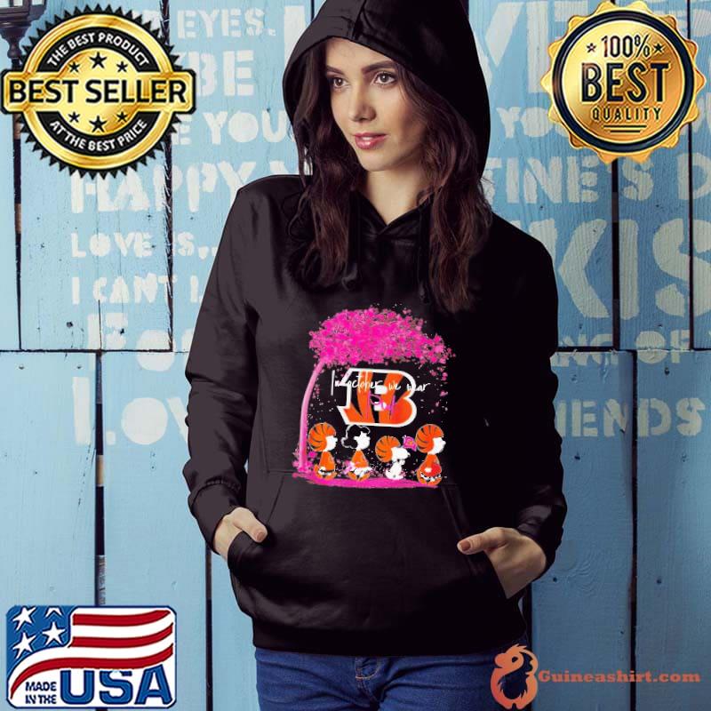 In October we wear pink Snoopy and friend Cincinnati Bengals shirt -  Guineashirt Premium ™ LLC