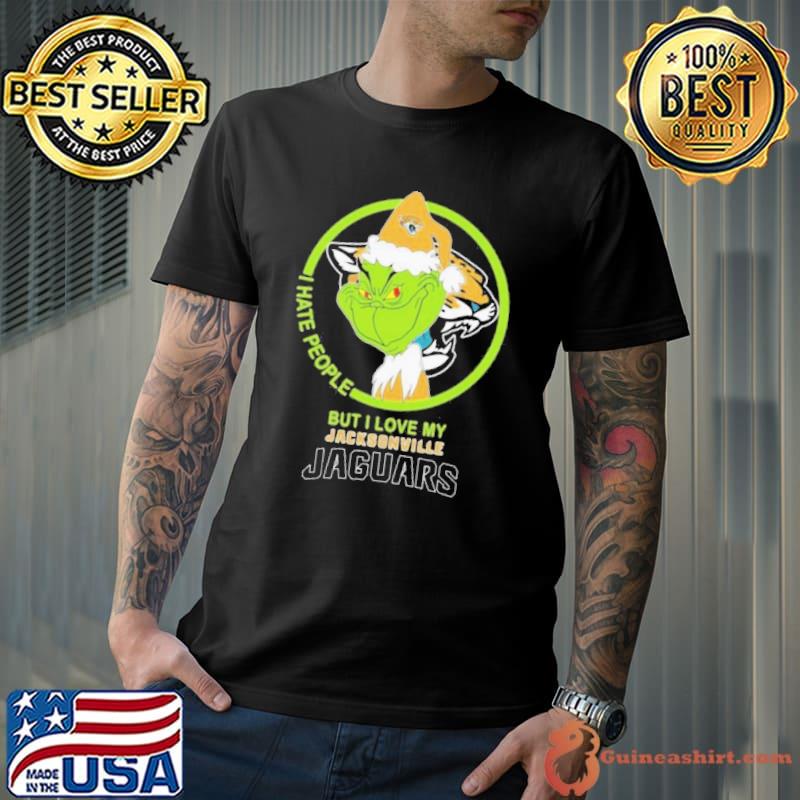 Jacksonville Jaguars NFL Christmas Grinch I Hate People But I Love My  Favorite Football Team Shirt - Guineashirt Premium ™ LLC