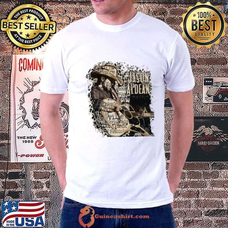 Jason Aldean Cowboy Country Music Playing Guitar T-Shirt