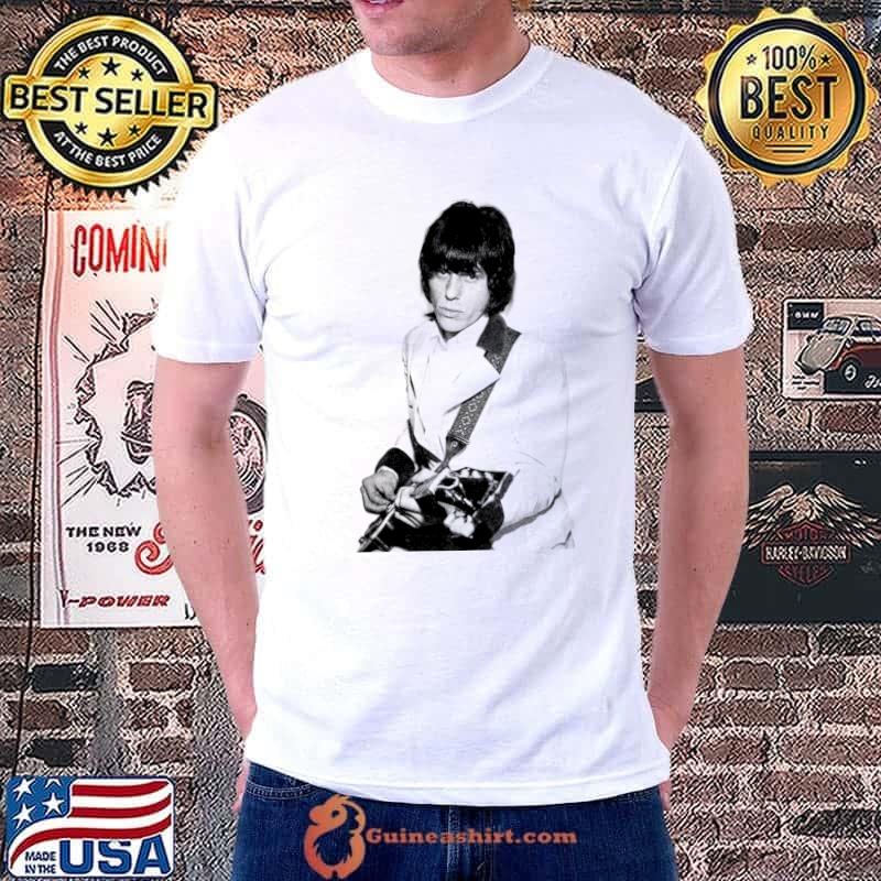 Jeff Beck an English guitarist member of the rock band T-Shirt