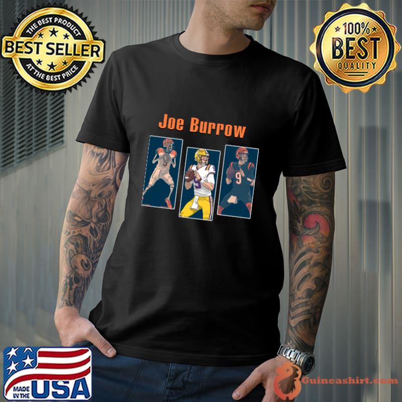 Joe Burrow an American Football Quarterback for Cincinnati Bengals Touchdown Triumphs T-Shirt