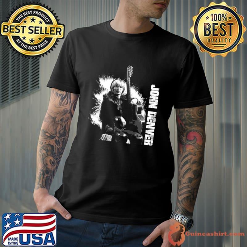 John's Folk With Guitar Harmony Commemorate the Genre's Legend T-Shirt