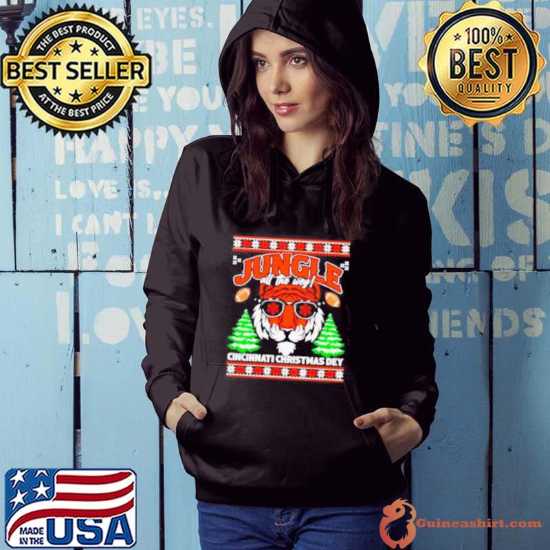 Jungle all the way Cincinnati Christmas dey Cincinnati Bengals ugly Christmas  shirt, hoodie, sweater, long sleeve and tank top