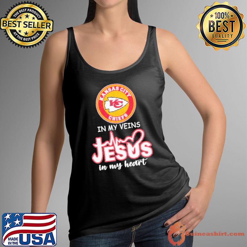 Kansas City Chiefs In My Veins Jesus In My Heart Shirt - Guineashirt  Premium ™ LLC