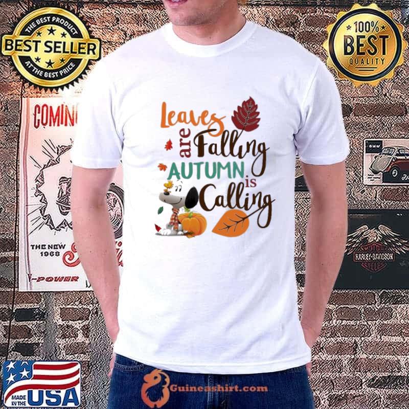 Leave are falling autumn is calling pumpkin snoopy shirt