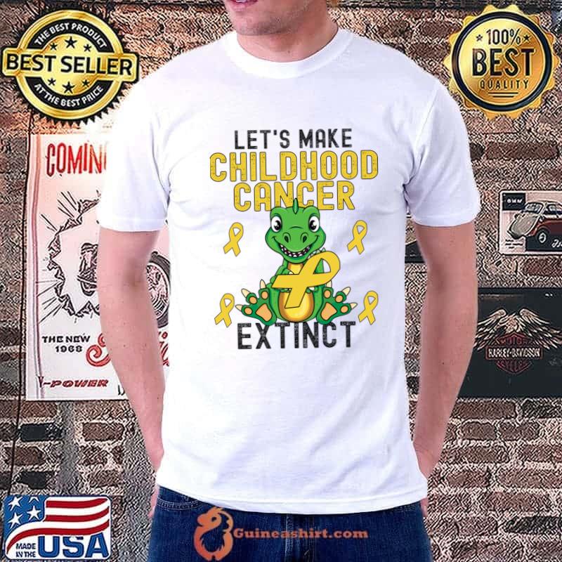 Let's Make Childhood Cancer Extinct Dragon Baby Yellow Ribbon T-Shirt