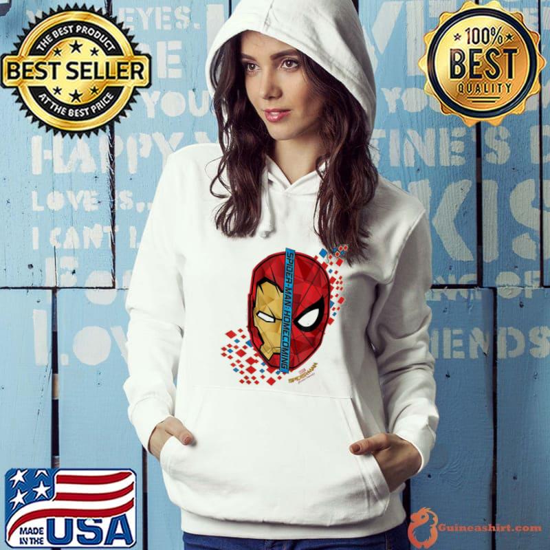 Marvel Spider-Man Homecoming Iron Man Face Split Shirt Hoodie