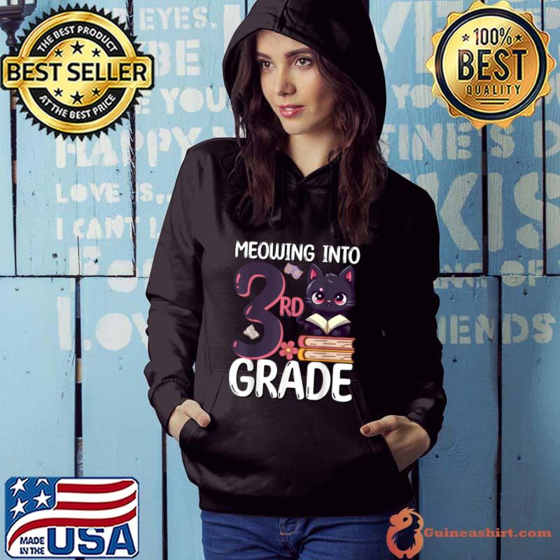 Meowing Into 3rd Grade Back To School Cat Lovers T-Shirt