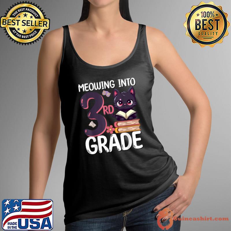 Meowing Into 3rd Grade Back To School Cat Lovers T-Shirt Tank Top