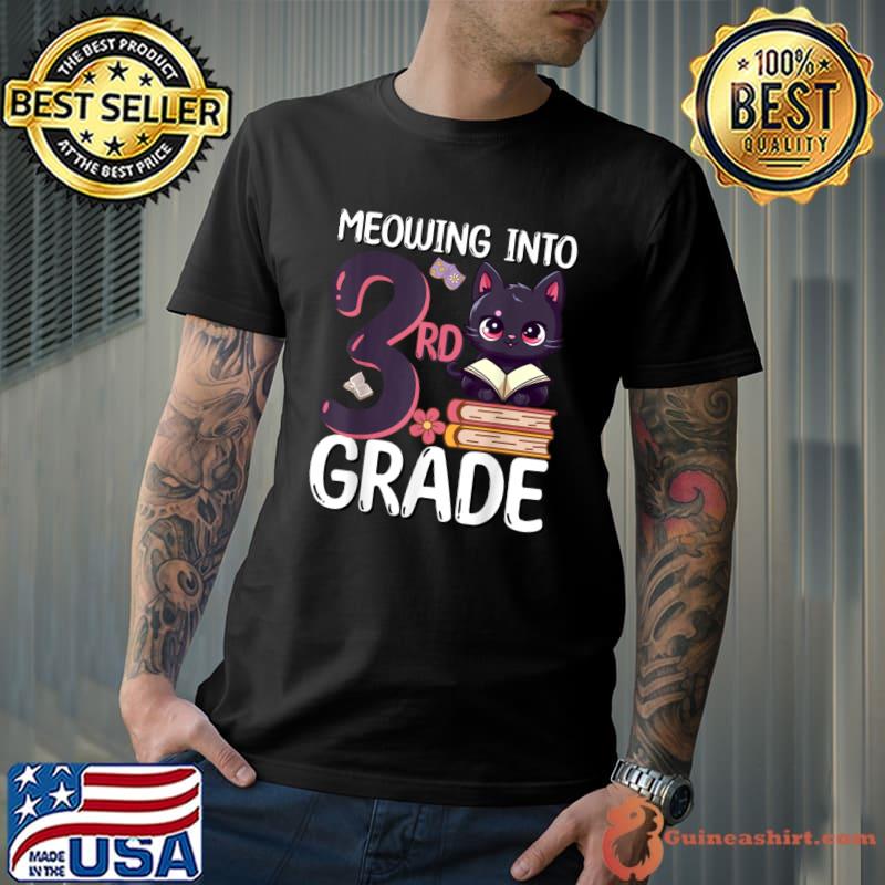 Meowing Into 3rd Grade Back To School Cat Lovers T-Shirt Unisex