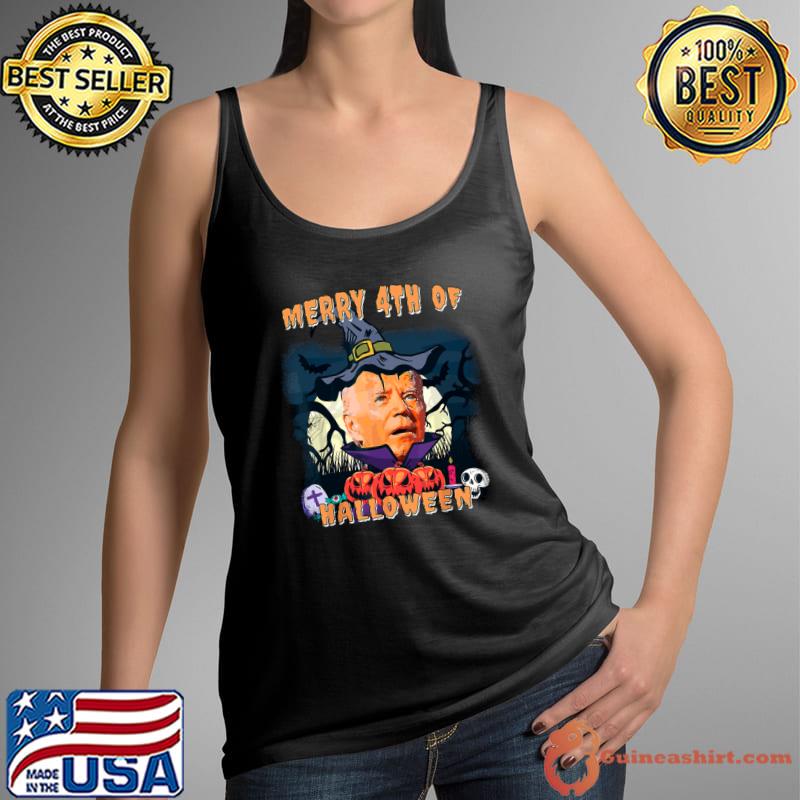 Merry 4th Of Halloween Joe Biden Confused Moon Happy Halloween T-Shirt Tank Top