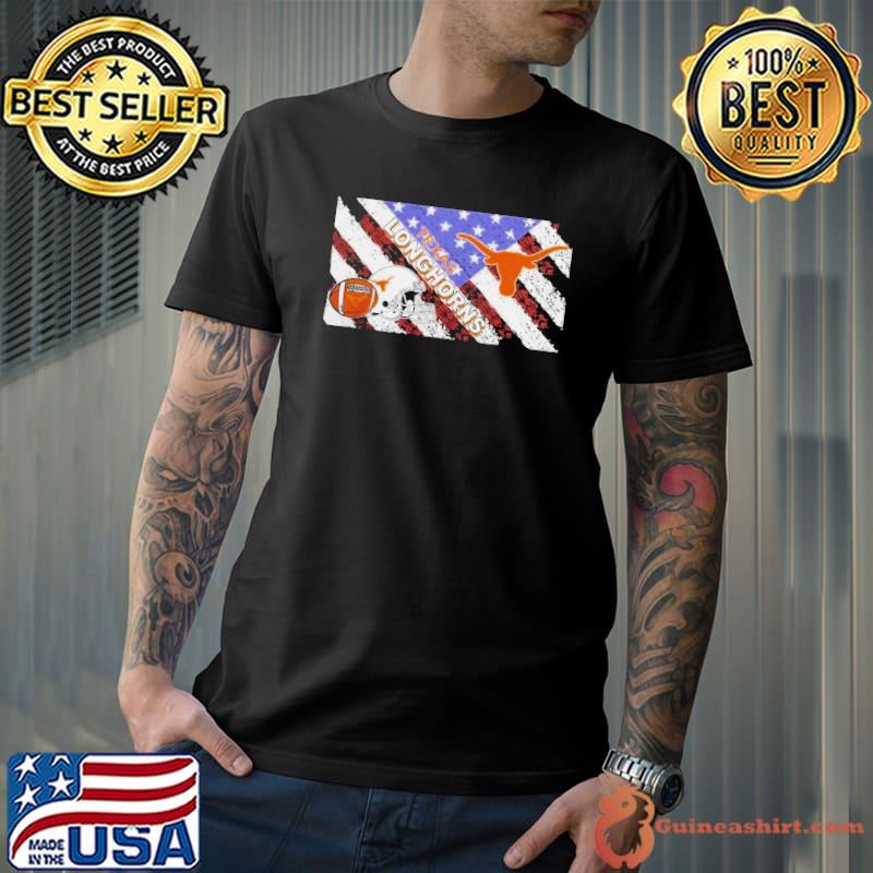 NCAA Texas Longhorns Helmet Flag American Shirt