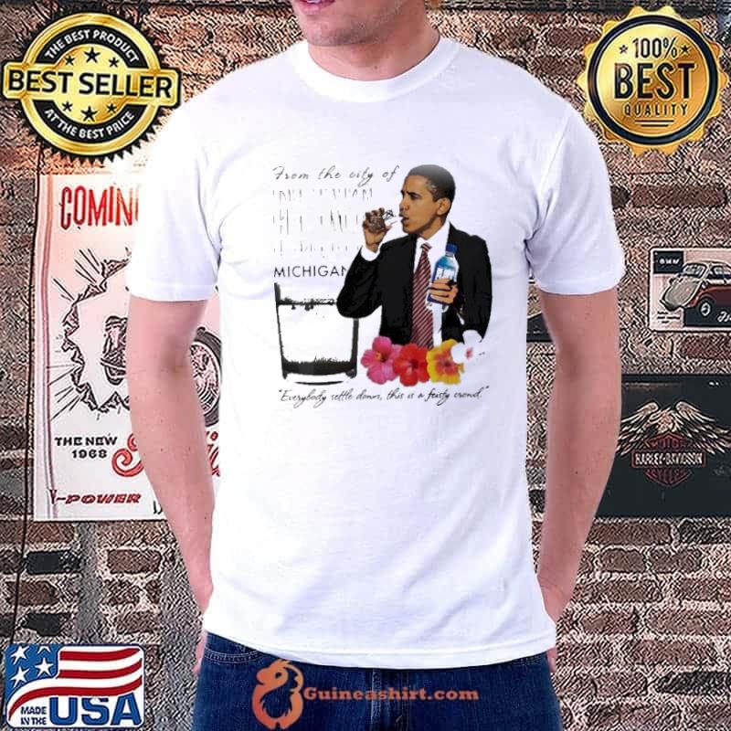 Obama From The City Of Flint Michigan Flower Shirt