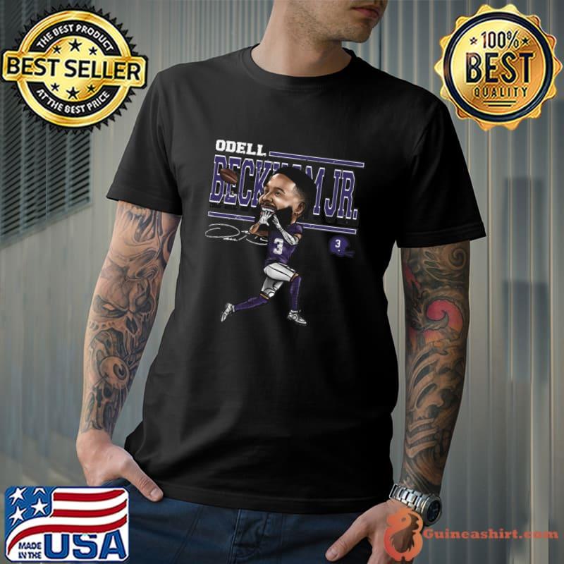 Odell Beckham Signature Football wide receiver Jr. Baltimore Cartoon T-Shirt Unisex