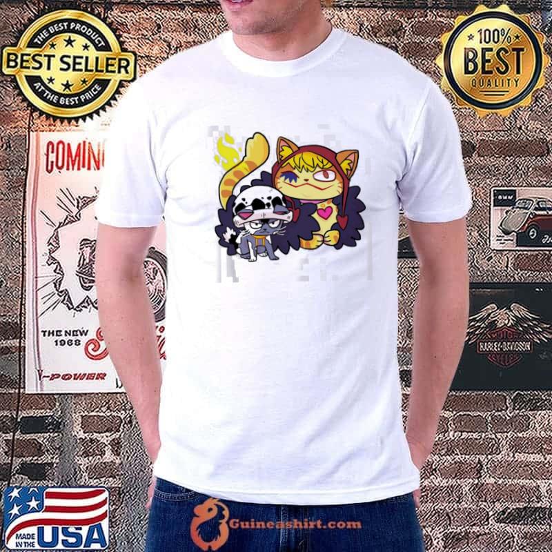 One Piece Law And Corasan Cats Shirt