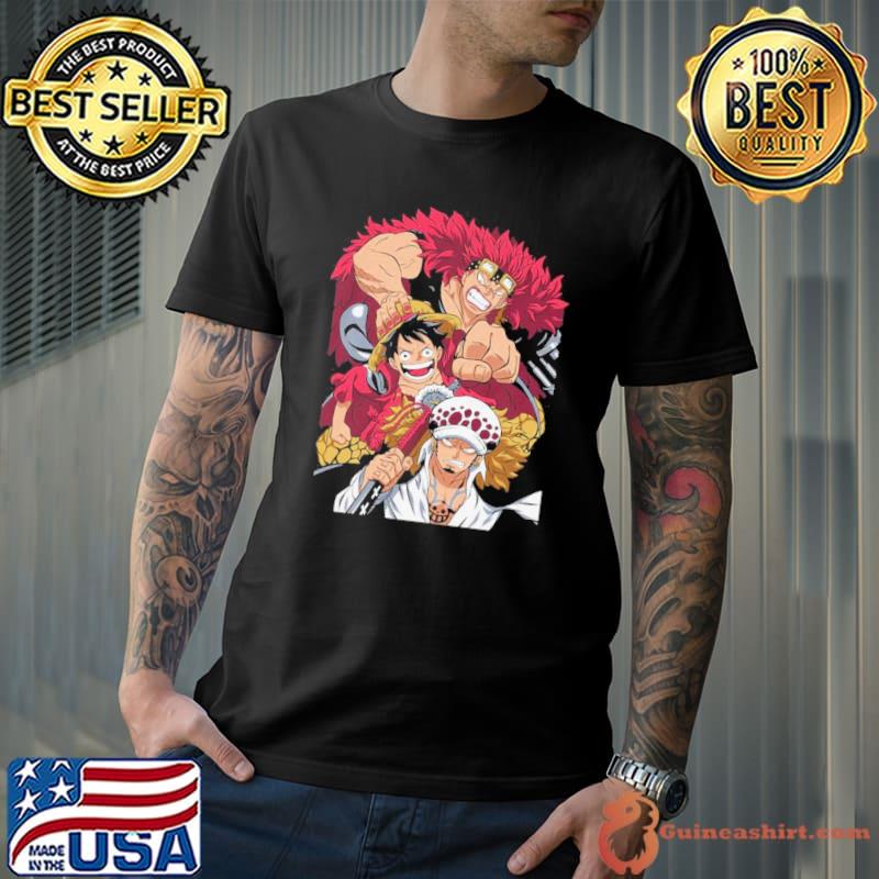 One Piece Luffy, Captain Kid and Water Law shirt