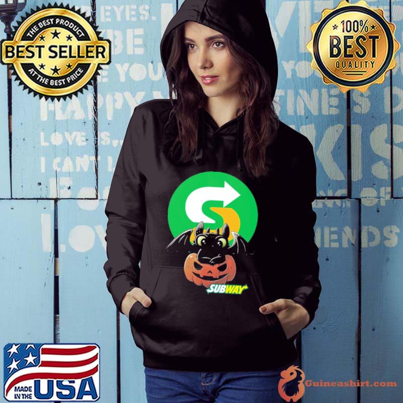 Pumpkin baby toothless with Subway logo shirt