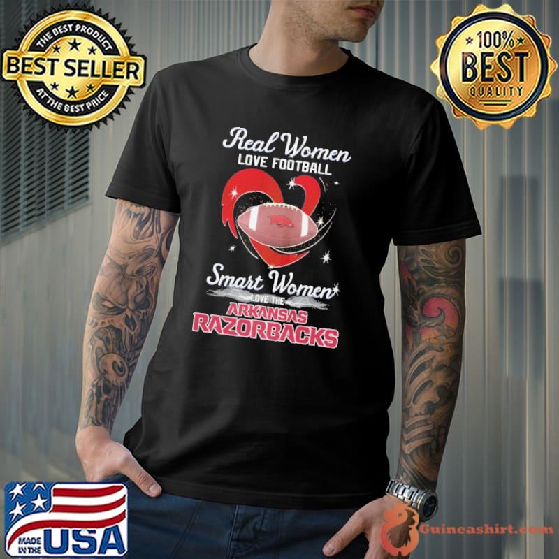 Real women love football smart women arkansas razorbacks s Unisex