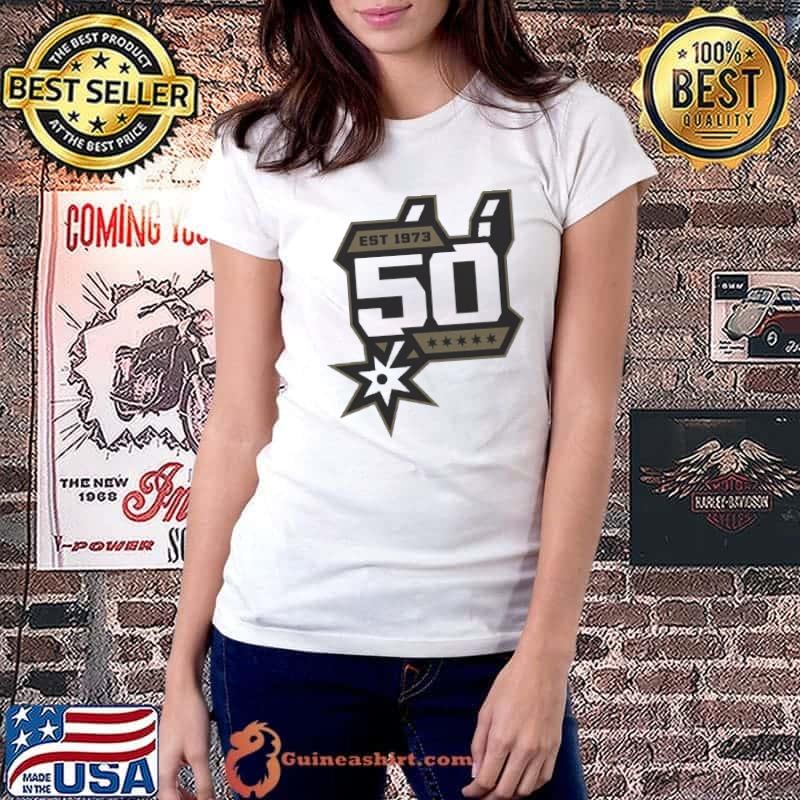 San Antonio Spurs Men’s Sportiqe 50th Anniversary Wordmark Shirt Ladiestee