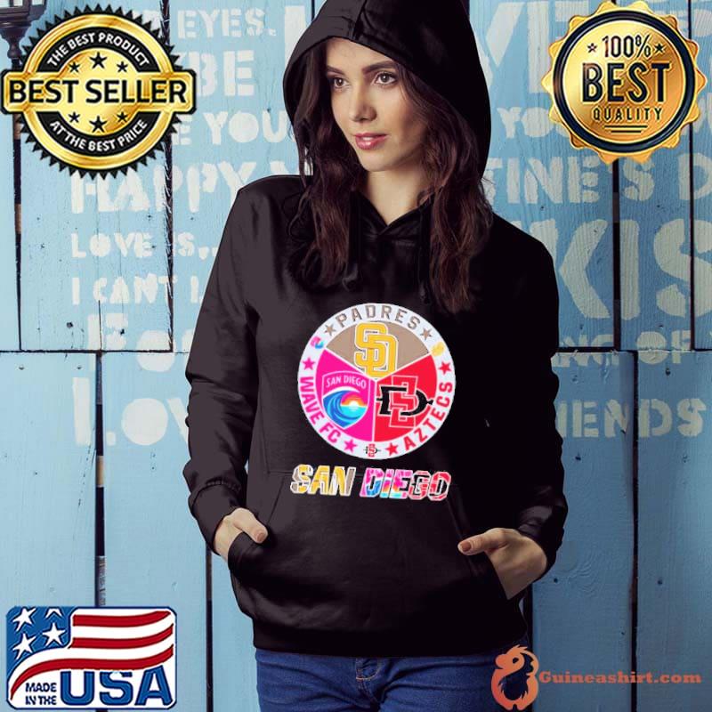 San Diego Sports Teams Shirt Padres Aztecs And Wave Fc Logo Shirt