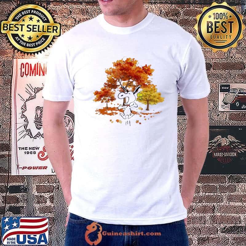 Snoopy and Woodstock love Fall autumn tree shirt