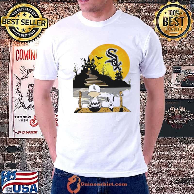 Official snoopy Charlie brown sit under moon Chicago Cubs halloween T-shirt,  hoodie, sweater, long sleeve and tank top